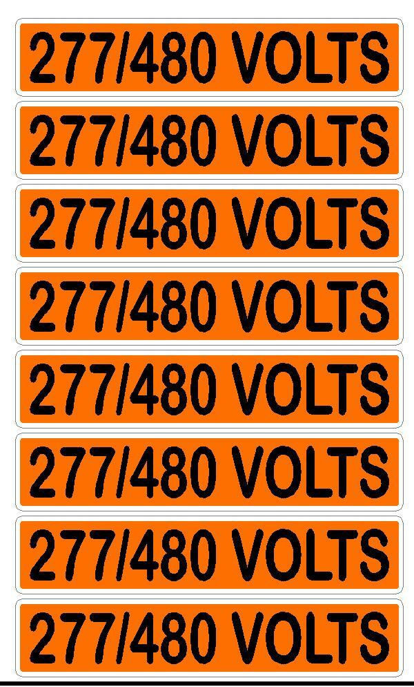 Conduit Line Marker Orange Black 110 115 120 208 220 240 480 Volt 3Phase Sticker