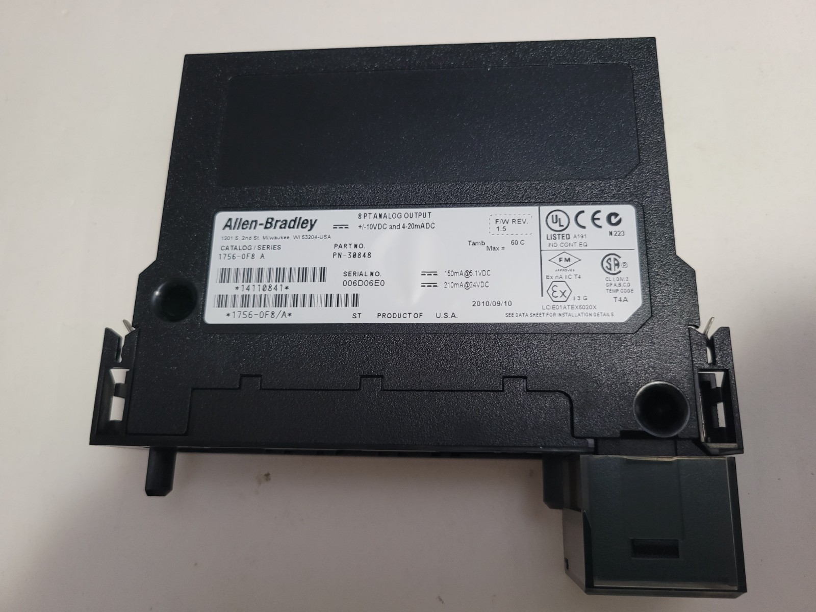 Allen-Bradley ControlLogix 1756-OF8/A 8 Analog Output Module 4-20ma Tested 100%