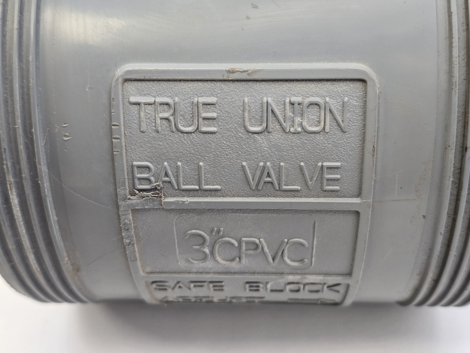 Hayward 3″ CPVC True Union Ball Valve Chlorinated Polyvinyl Chloride Safe Grey