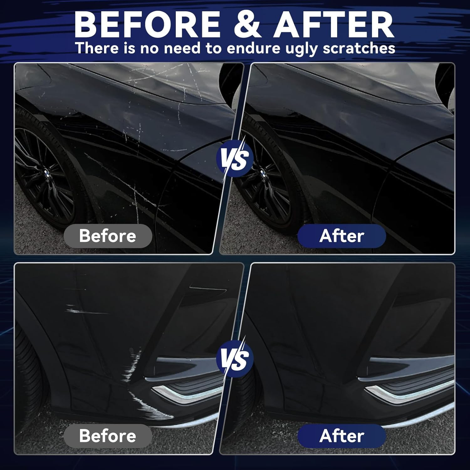 High-Gloss Black Touch-Up Paint Pen for Automotive Scratch Repair, 30ML