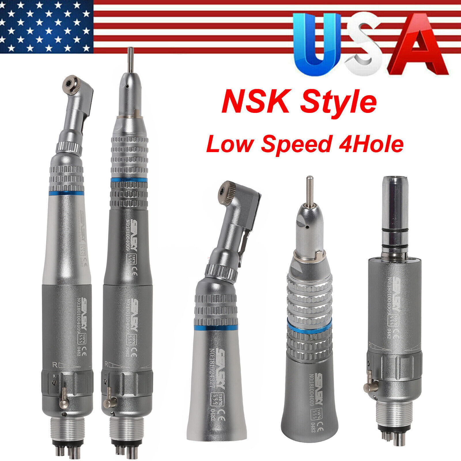 NSK type dental low slow speed handpiece contra angle straight motor 2/4holes us