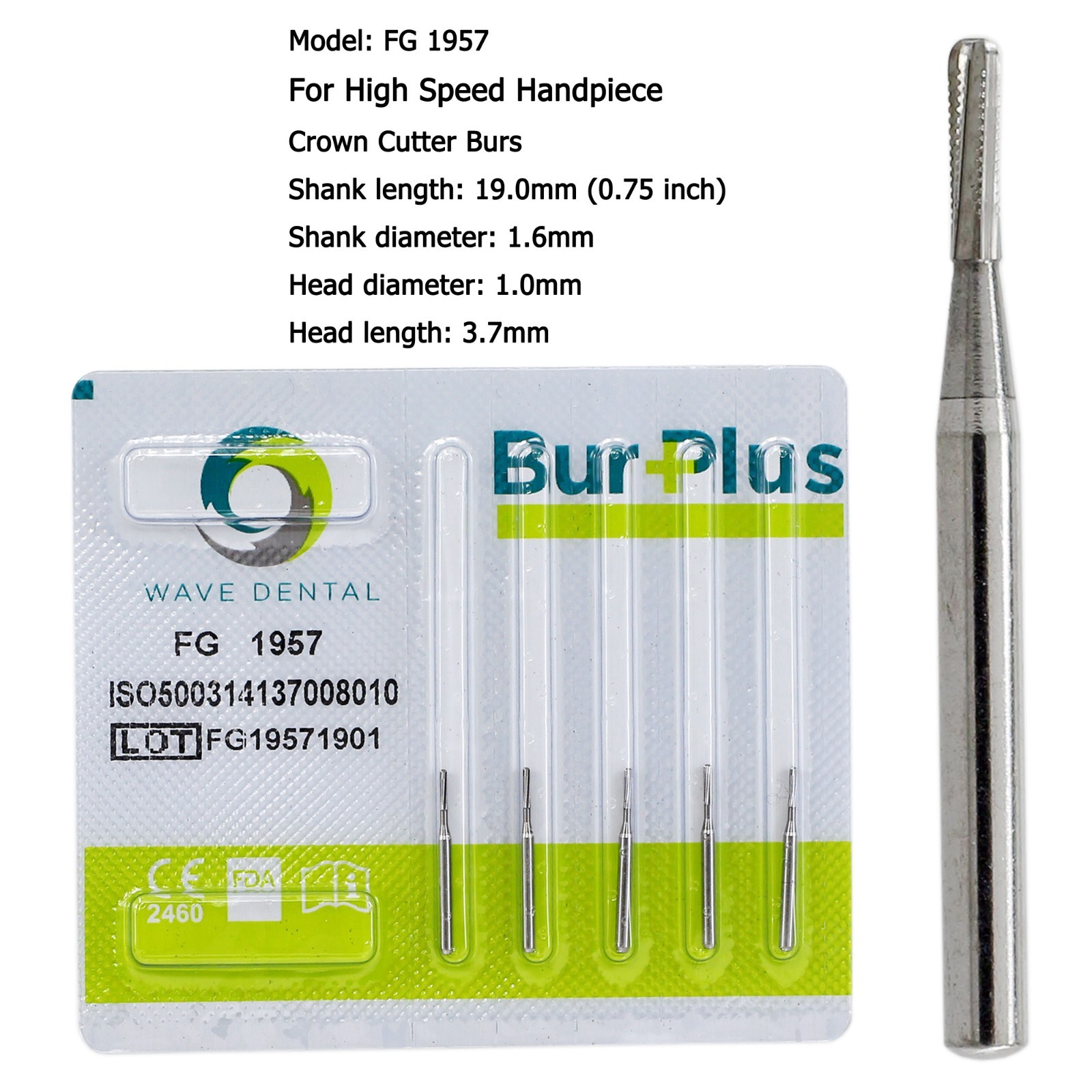 Wave Dental Carbide Burs Round Bur FG 330 1/4 2 6 8 557 High Speed Friction Grip