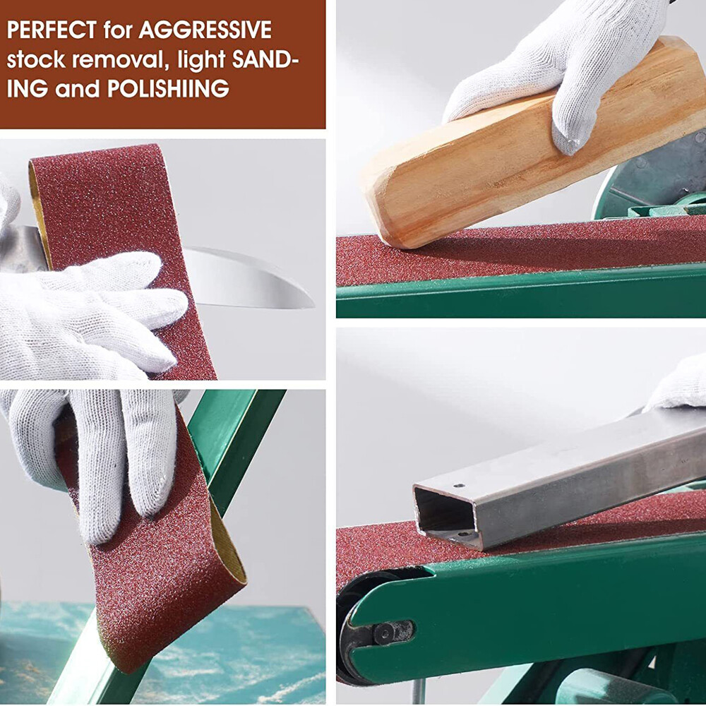 20PCS Belt Sander Sandpaper 3×21 Sanding Belts 40 60 80 120 150 240 400 Grit US
