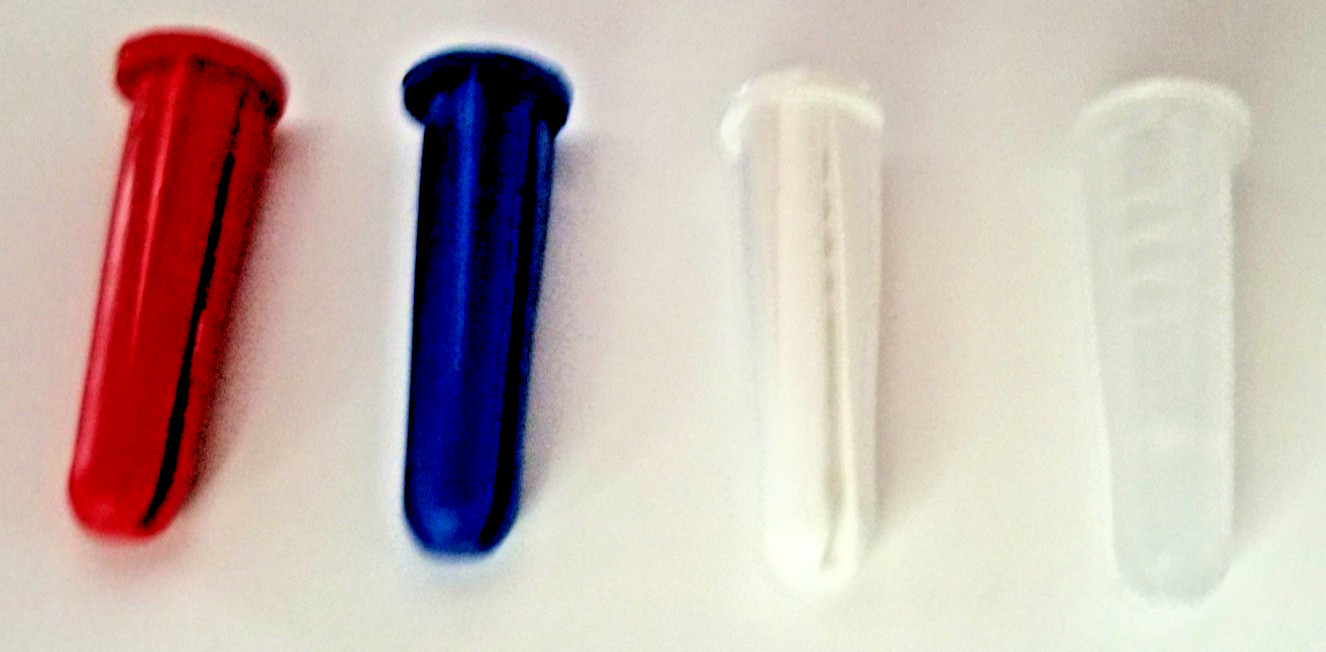 Conical Plastic Anchors 1/4″ #10-#12 x 1″ Blue, Red, White or Clear, Made in USA
