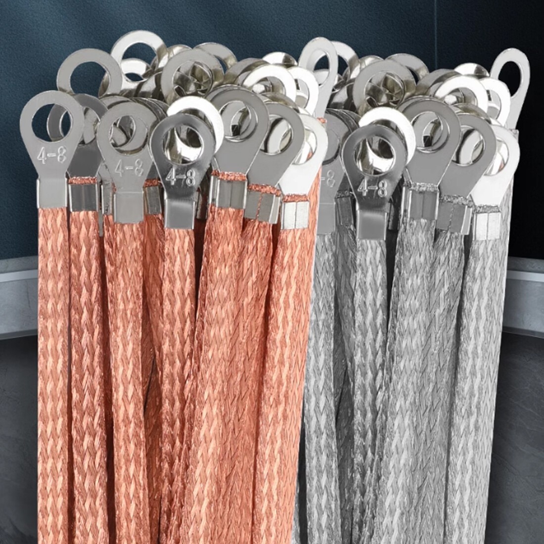100x Battery Lead Earth Strap Leng 200/250/300mm Flexible Cable Tin Copper Braid