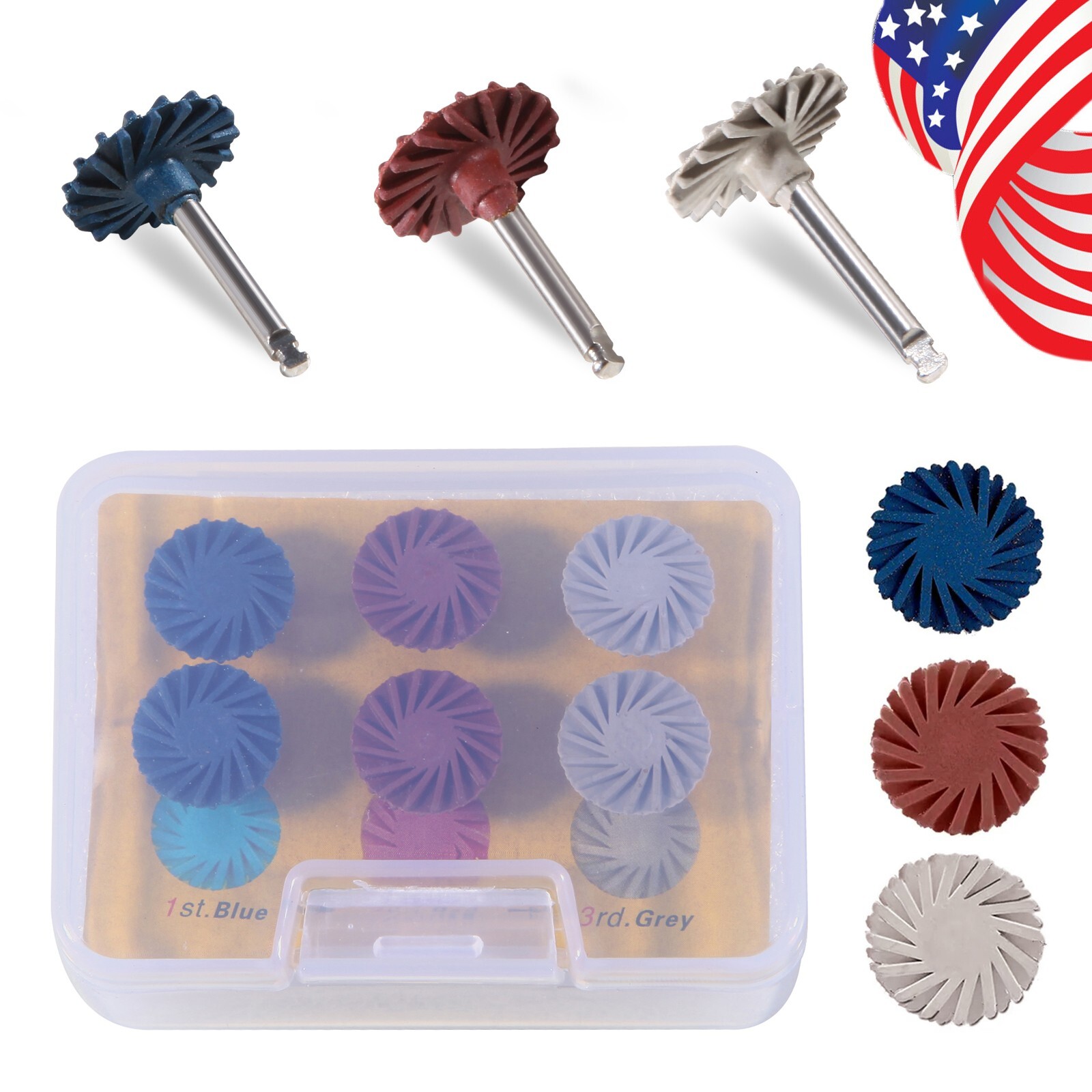 Dental Composite Polishing Kit Diamond RA Polisher Burs For Contra Angle 2.35mm