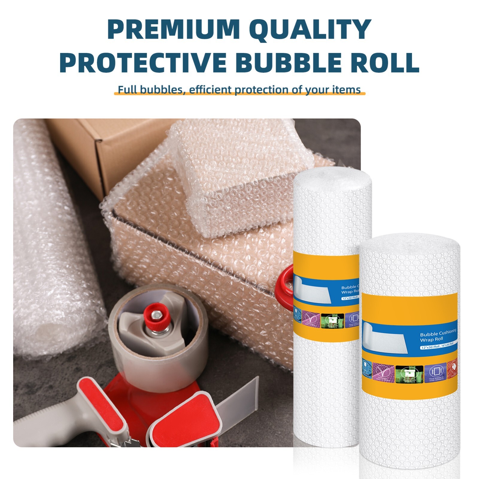 3/16 Small Bubble Cushioning Wrap Padding Roll Perforated Every 12″ Multi Length