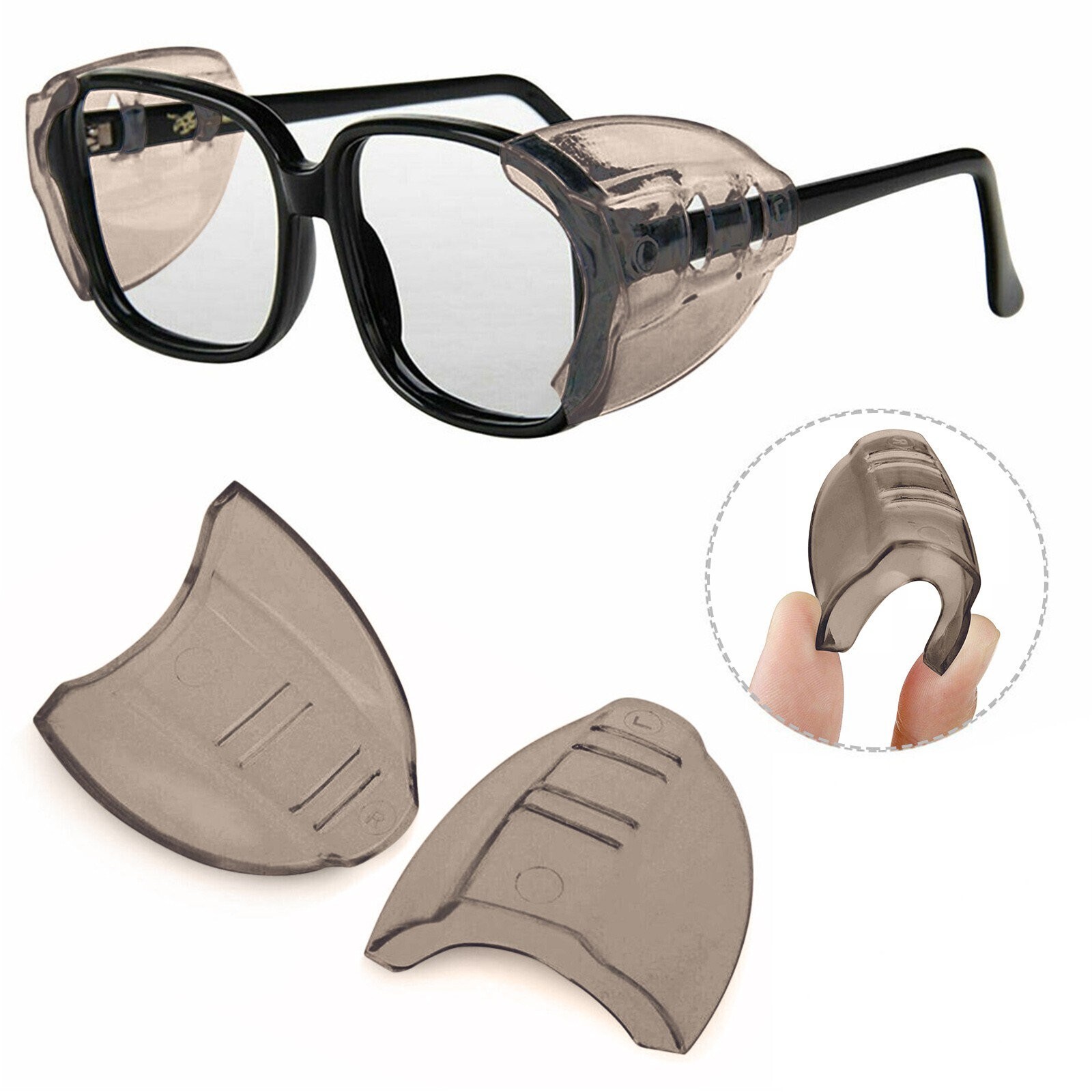 1~200Pairs Side Shields For Eye Glasses Slip On Safety Glasses Shield Universal