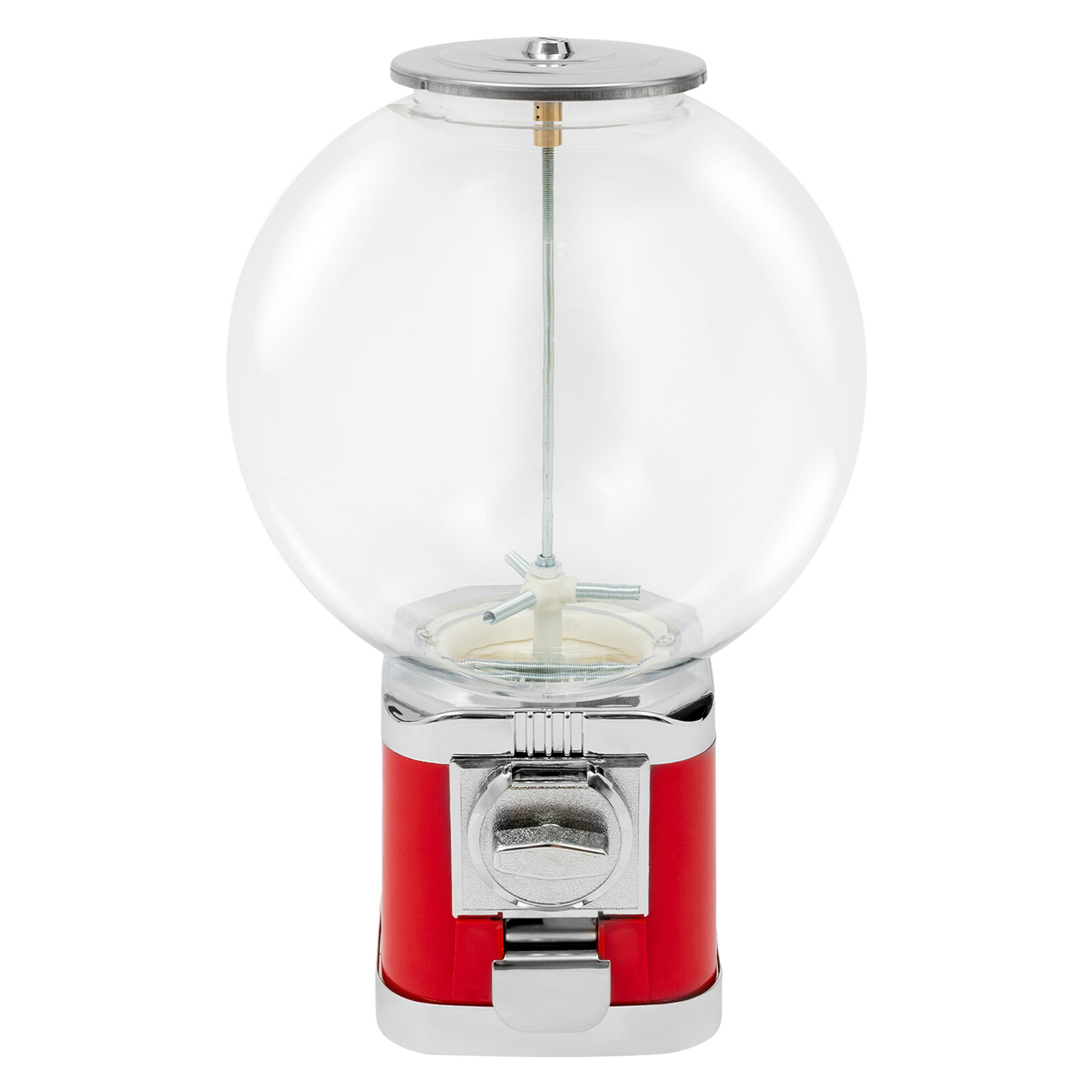 1.26 in Gumball Machine with Coin Bank – Red Vintage Bubble Gum Candy Dispenser