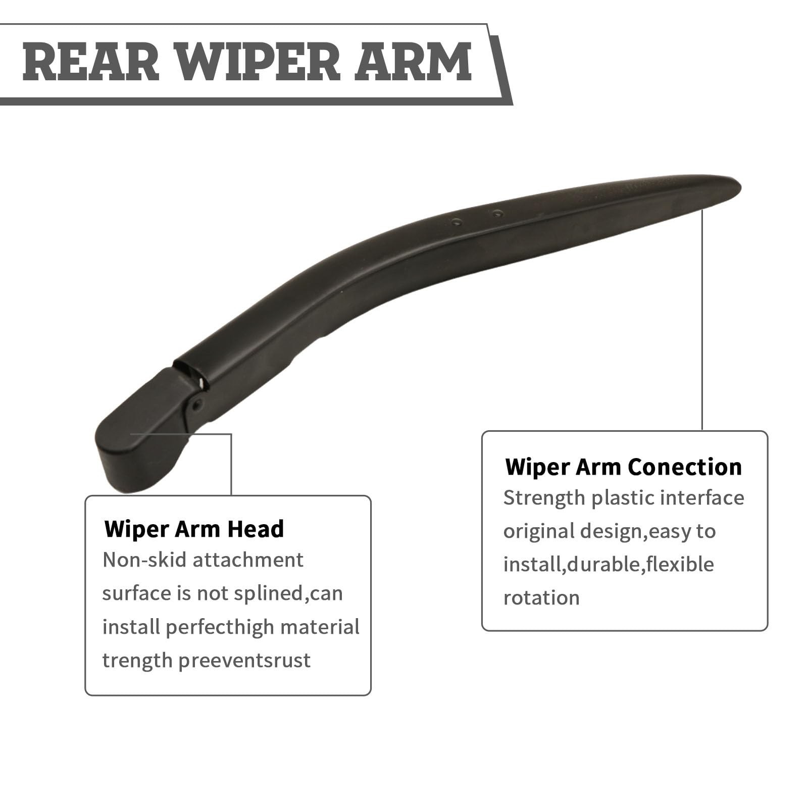 Rear Wiper Arm & Blade Kit, Exact-Fit Replacement for 2017-2023 GMC Acadia, O…
