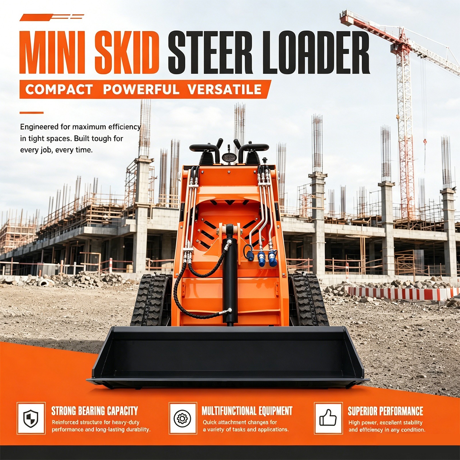 13.5HP Mini skid steer loader B&S engines Hydraulic System for sale USA STOCK