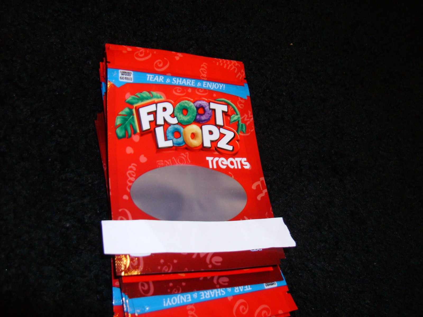 50 Pack Empty Edible Zip Lock Bag Froot Loopz 500mg