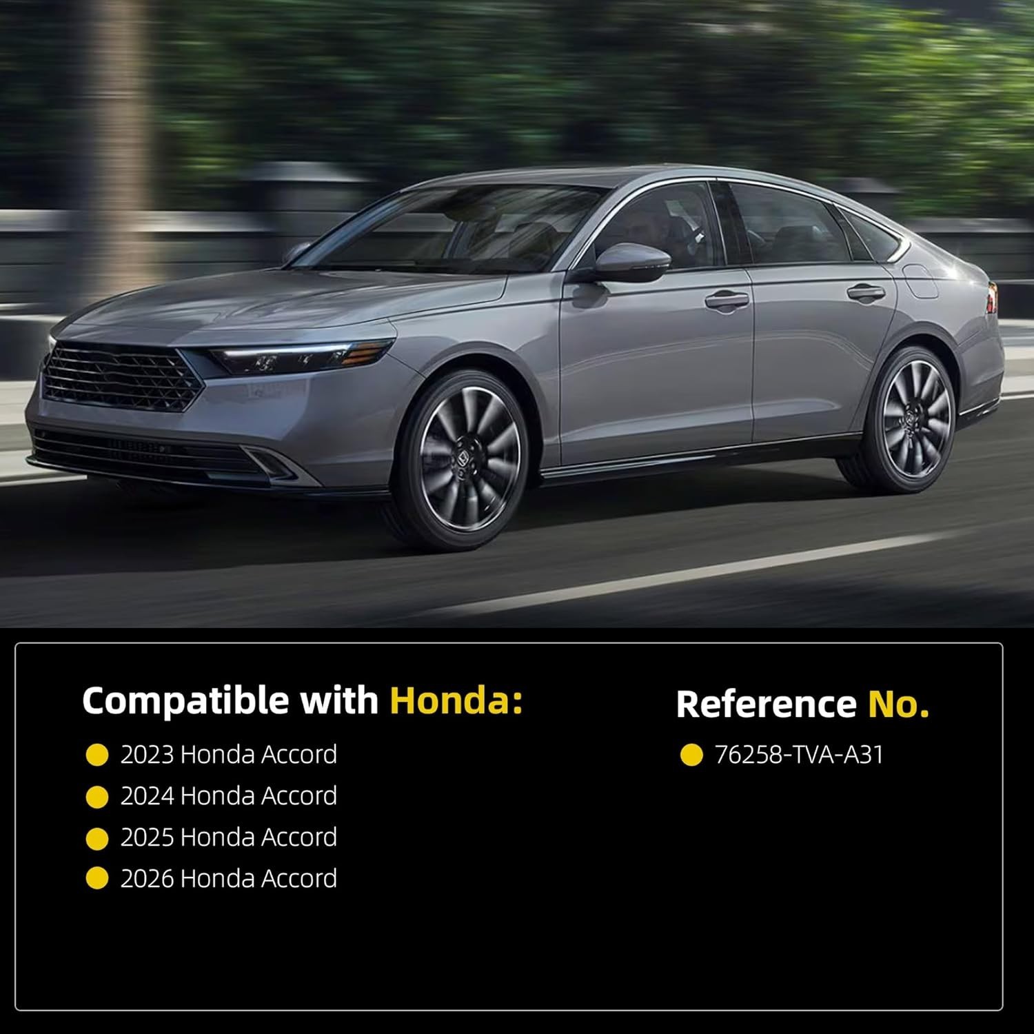 Left Driver Side Mirror 2023-2026 Honda Accord Power Glass Blind Spot Manual Fol