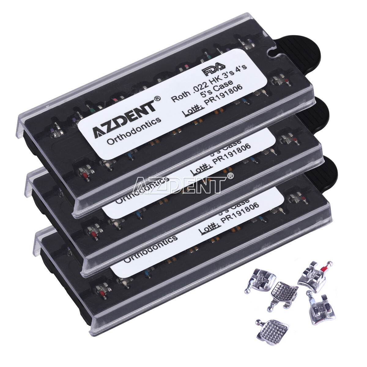 AZDENT Dental Orthodontic Metal Brackets Braces Mini Roth MBT 018 022 345 Hooks