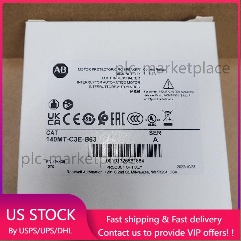 ALLEN BRADLEY 140MT-C3E-B63 Motor Protector / Circuit Breaker US Free Tax