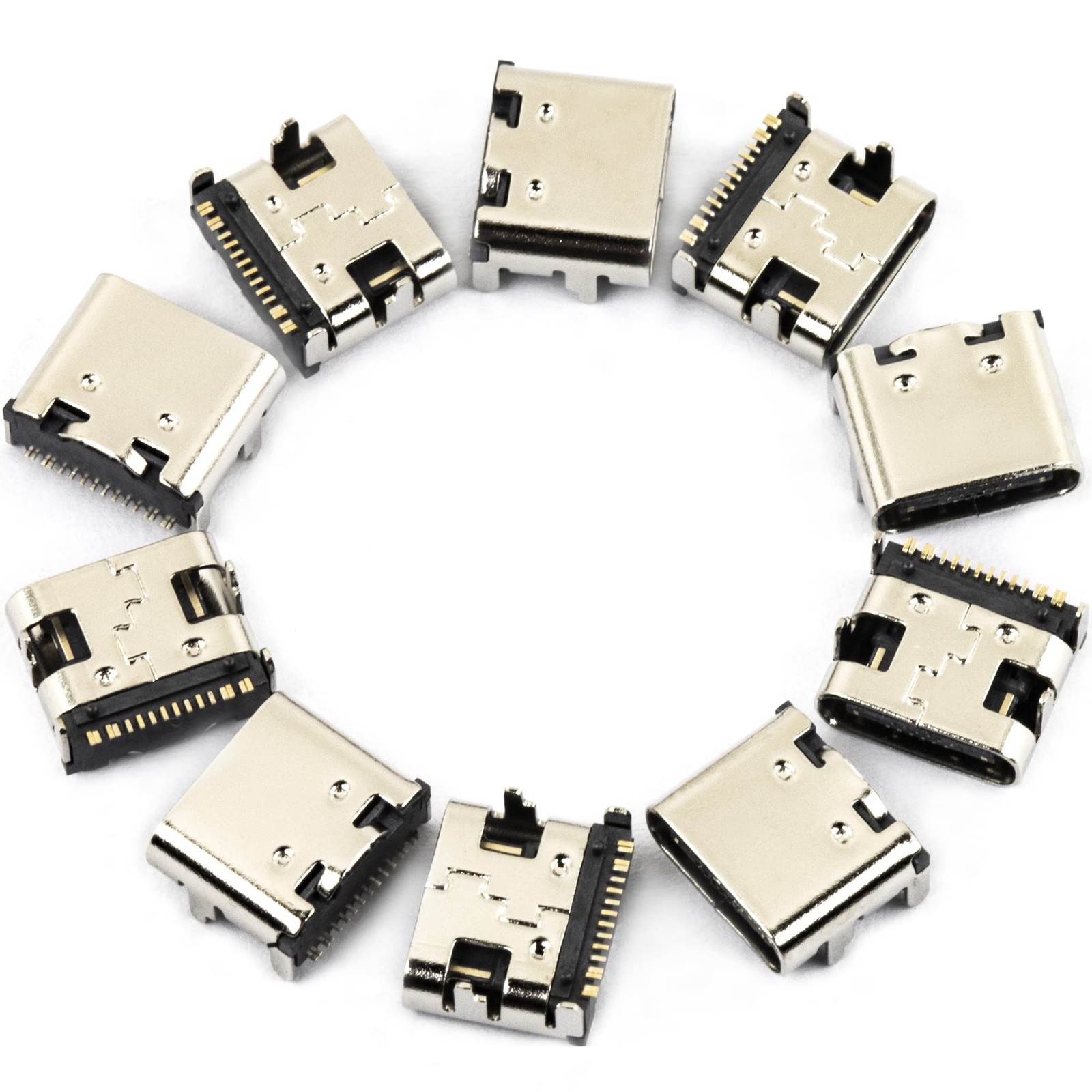 USB Type C 3.1 Female Socket 16Pins Solder Connector Jack Port Replacement 10pcs
