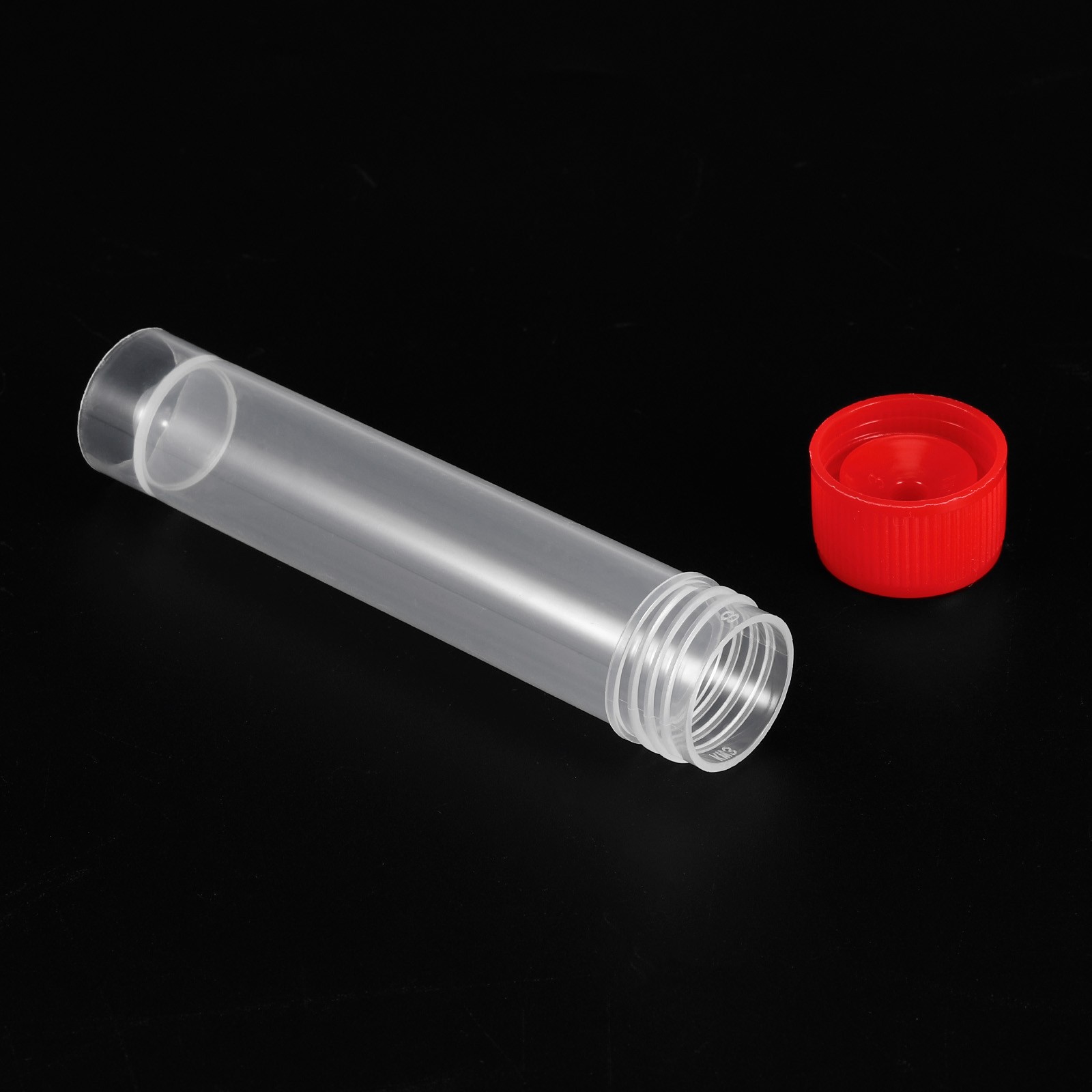 20Pcs 20mL Plastic Test Tubes Frozen Test Tube Vial Container Screw Cap Red