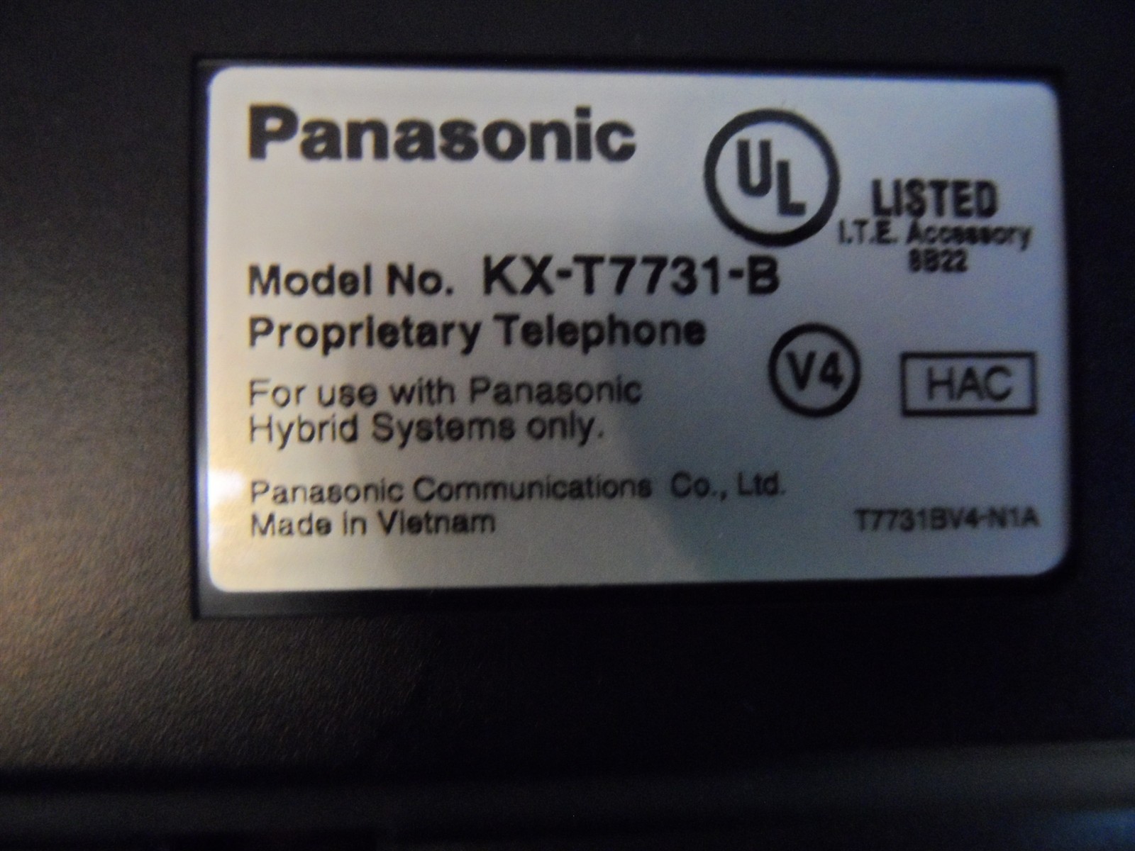 Panasonic KX-T7731 KXT7731 Black Back Lit LCD Hybrid System Corded phone 7731