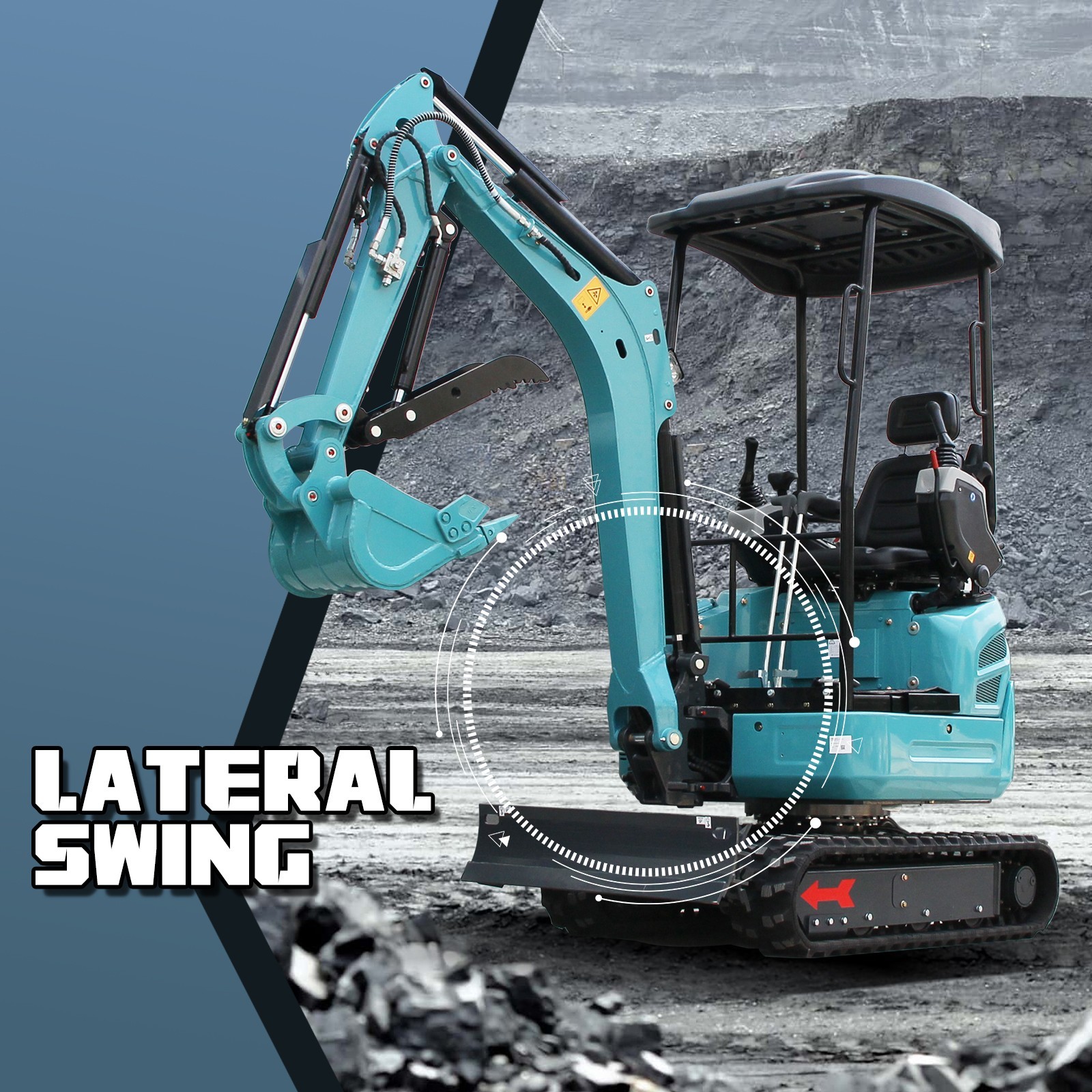 FREE SHIP 2.5Ton Mini Excavator KUBOTA D902 Diesel Side Swing Expand Track Pilot