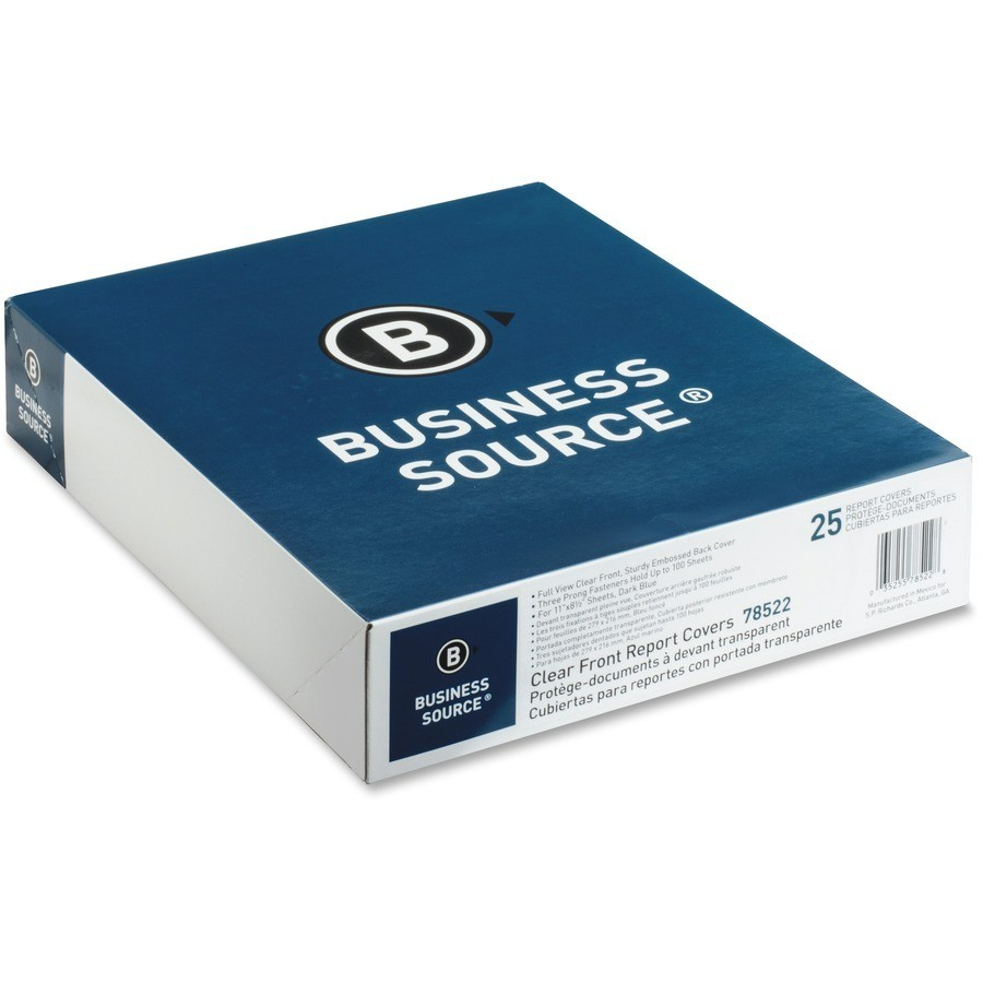 Business Source Report Cover – Letter 8.50″ x 11″ 3 Fastener 100 Sheet Navy Blue