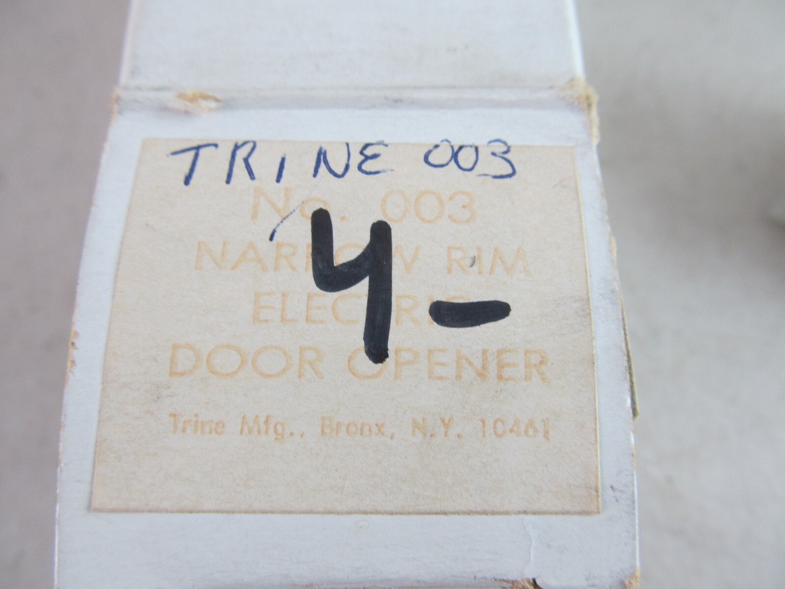 ELECTRIC DOOR OPENER STRIKE SOLENOID TRINE MODEL 003 Narrow Rim 24VAC New