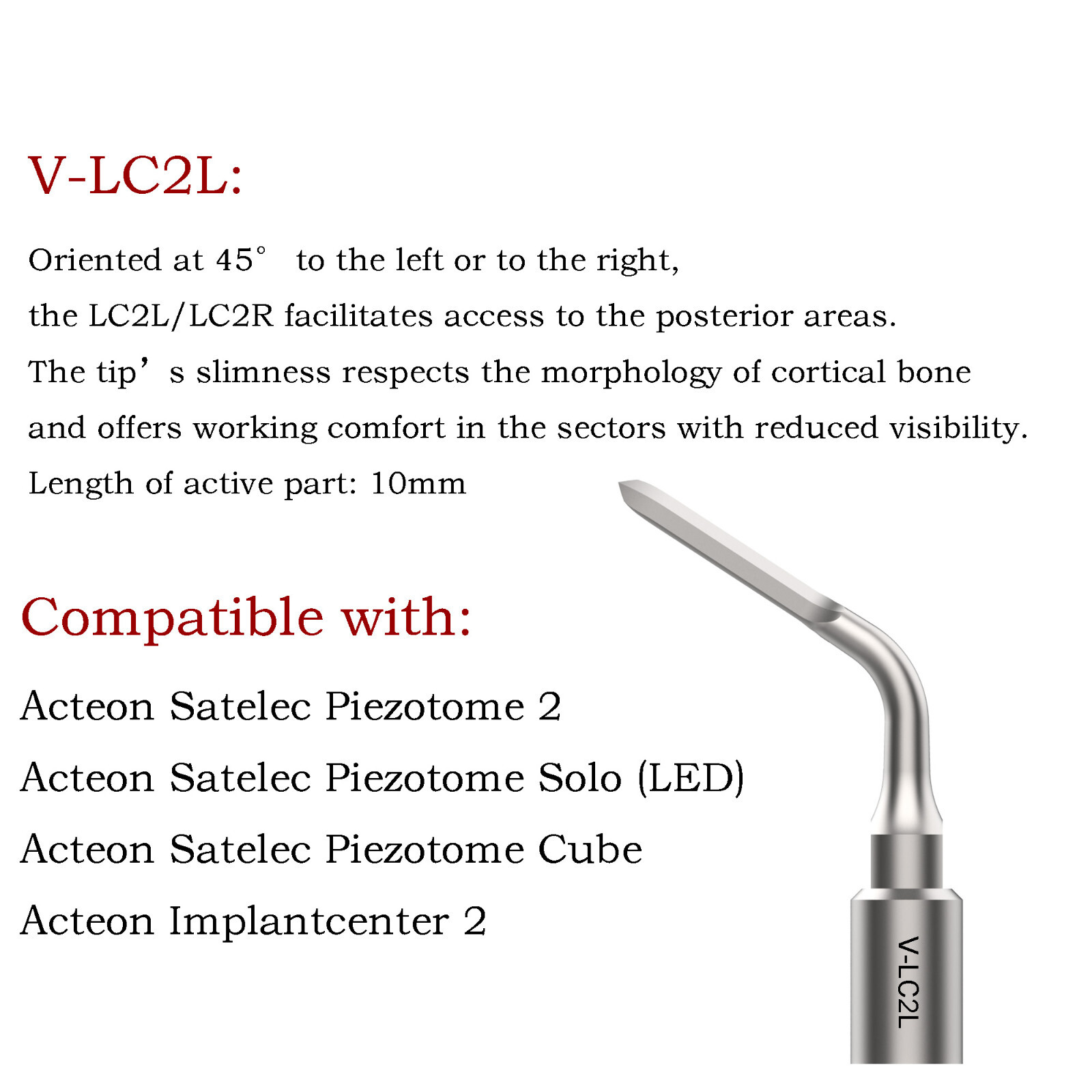 Ultrasonic Piezo Surgery Extraction Tips Kit Satelec Acteon Piezotome 2 Cube
