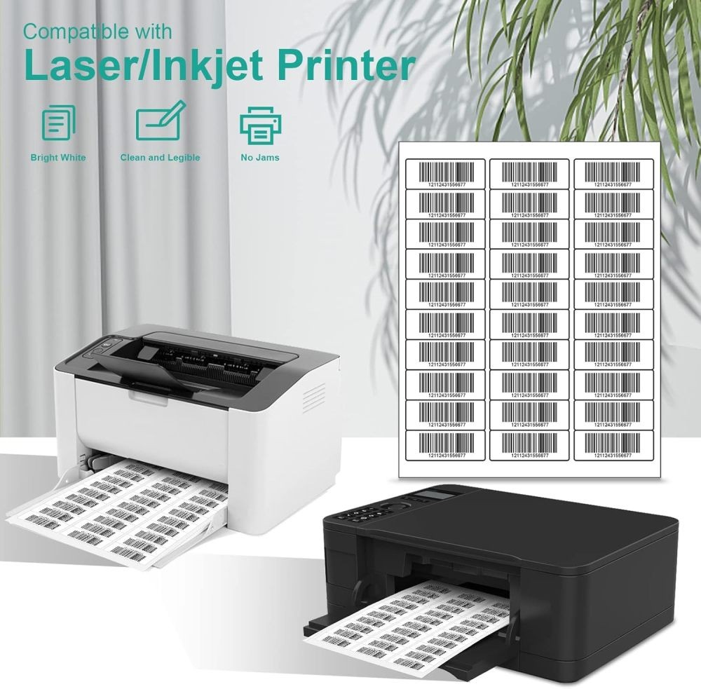 1″x2 5/8″ Address Shipping Labels Blank Mailing Stickers 30 Up for Laser/Inkjet