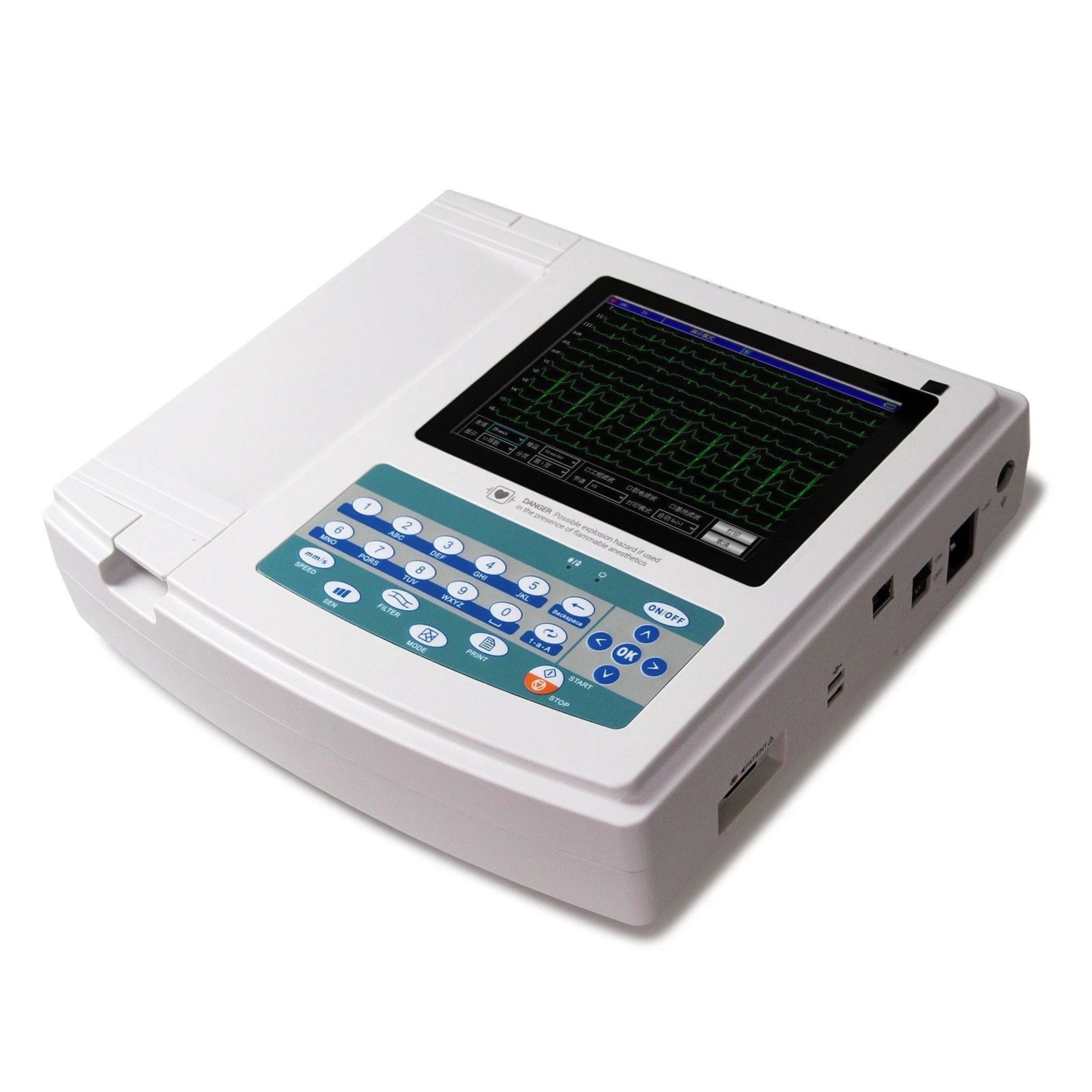 ECG1200G Touch Screen 12 Channel 12 Leads ECG Machine Electrocardiograph Monitor