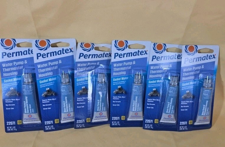 Lot of 6 Permatex Water Pump & Thermostat Housing RTV Silicone – 22071