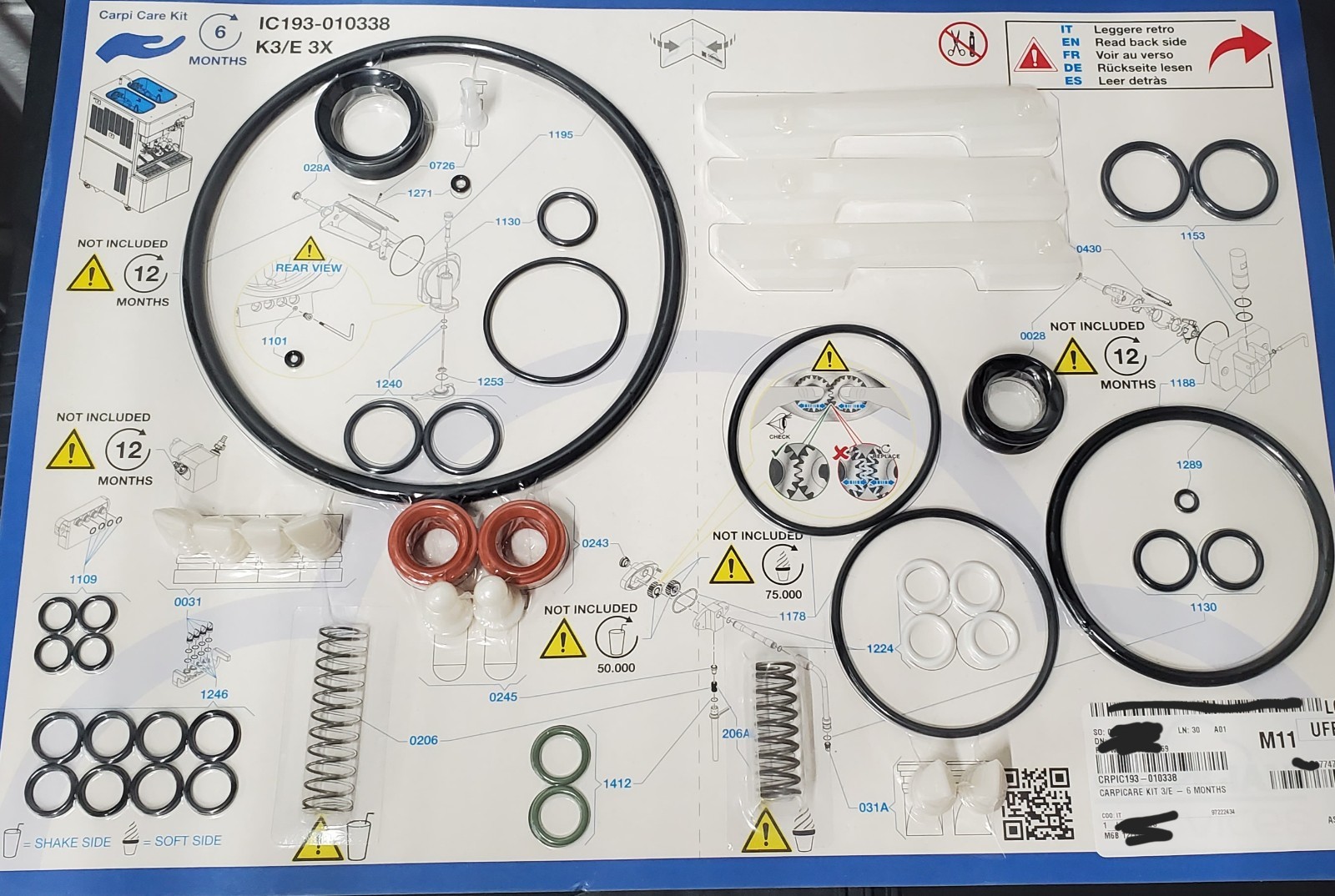 Carpigiani IC193-010338 Caripicare Kit 3/E – 6 Months