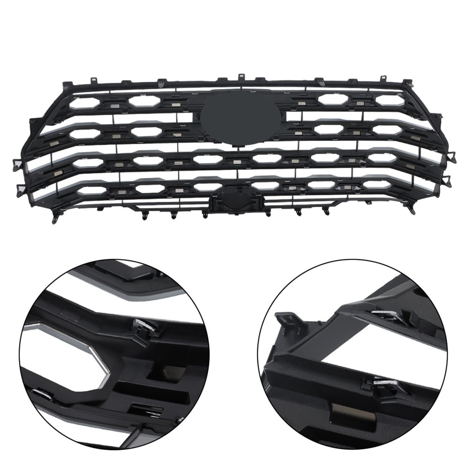 Front Bumper Grille Satin Aluminum Honeycomb Chrome Grill Tundra 2022 2023