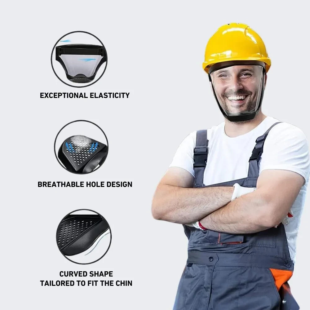 Full Face Paint Dust Shield Mask, Anti-Fog, Heavy Duty Safety Gear, Transparent