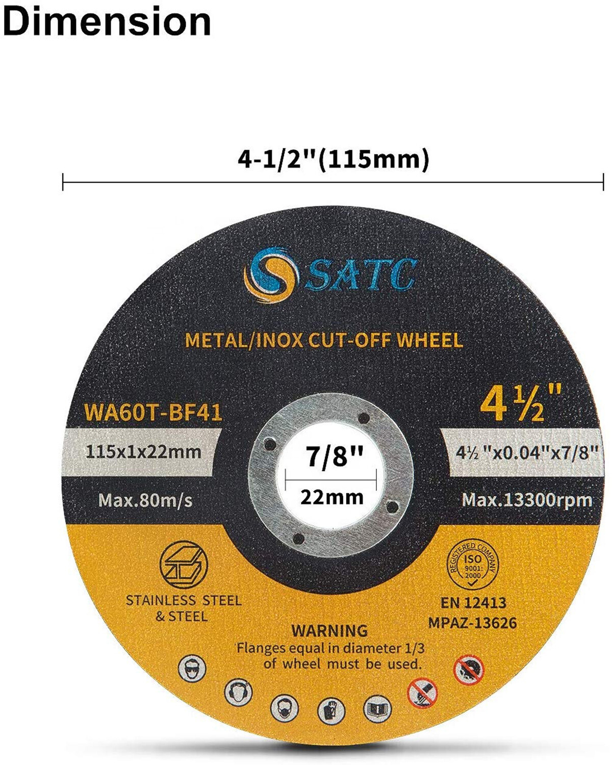 10 Pack Cut Off Wheels 4-1/2″ Metal & Stainless Steel Angle Grinder Cutting Disc