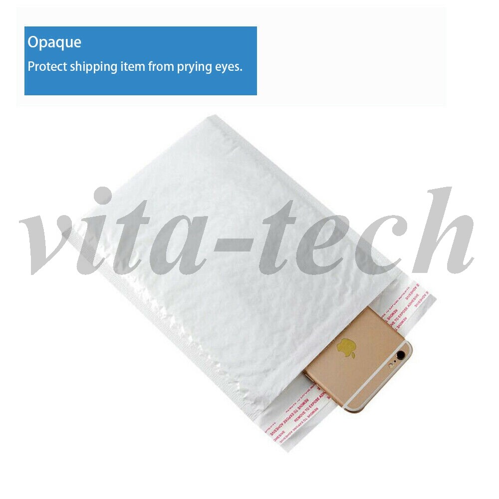 #000 4×8 (4×7) White Poly Bubble Mailer Self Padded Envelope Bag 25,50,100,200