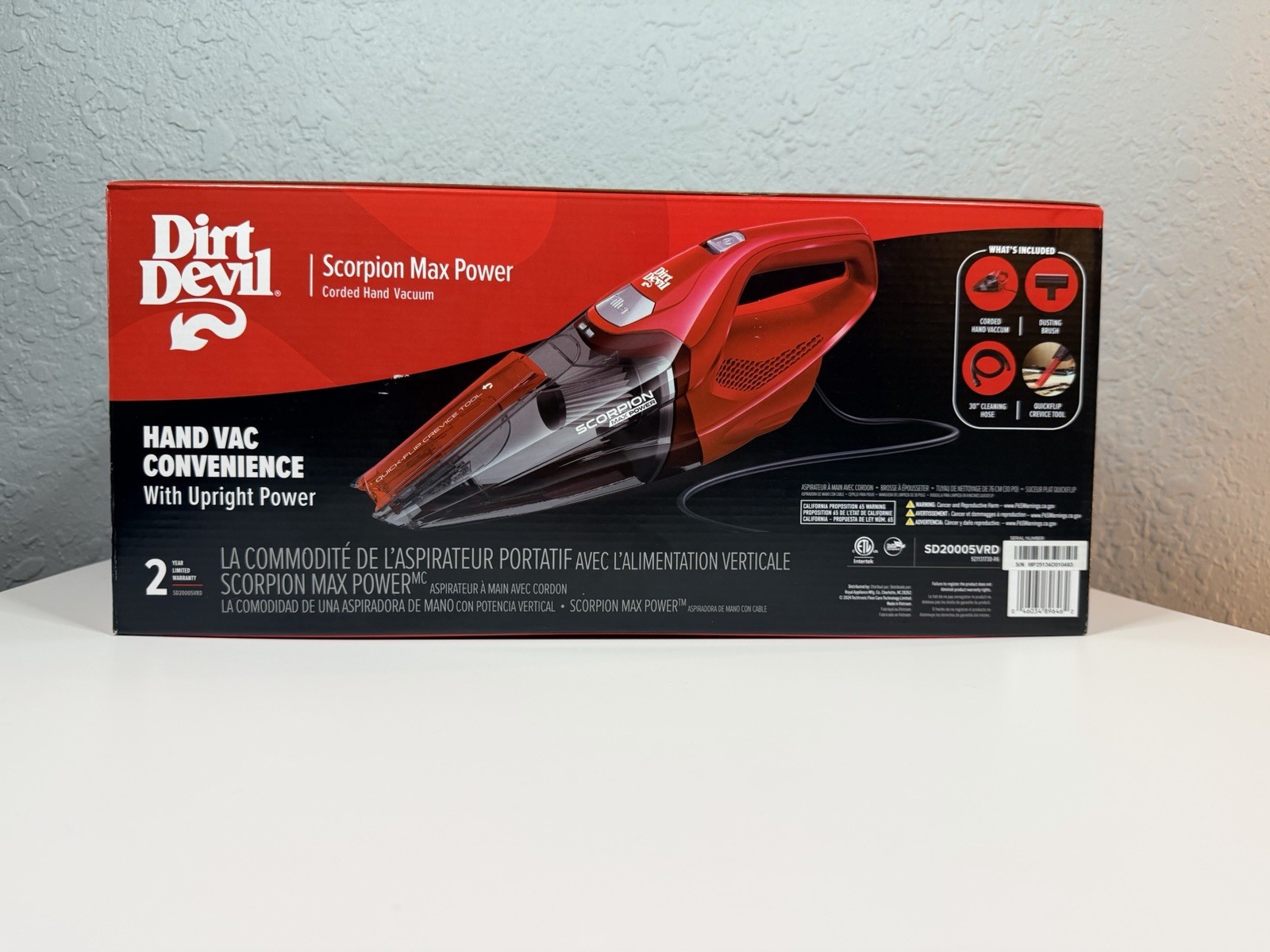 Dirt Devil Scorpion Max Power Corded Bagless Hand Vacuum w/ Crevice Hose