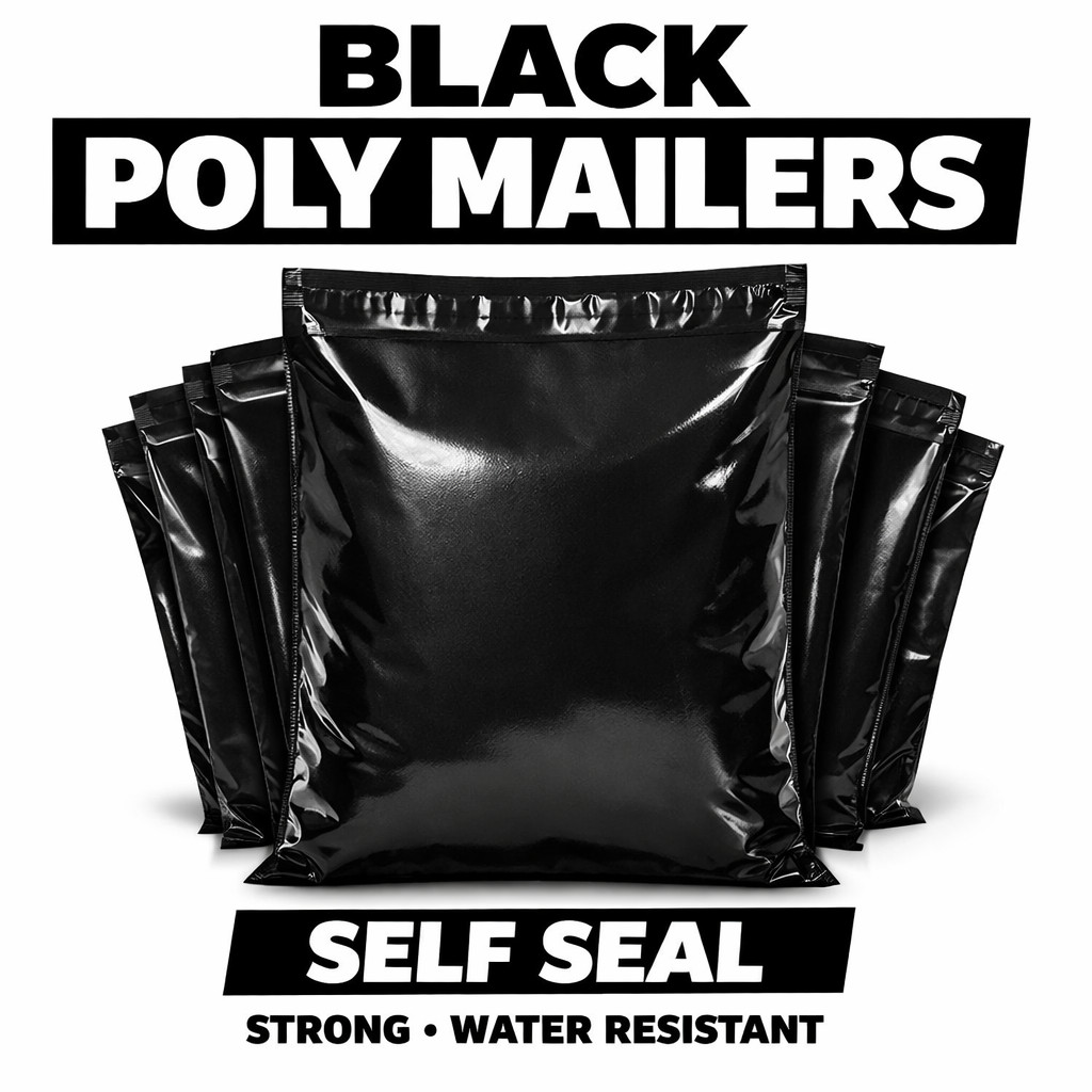 Black Poly Mailers Shipping Bags Self Seal Envelopes for eBay Shipping Bulk