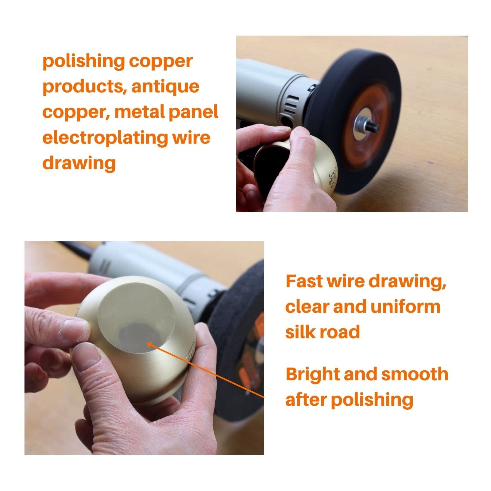 AmaCupid Nylon Fiber Brushed Buffing Wheels 6 Inch 5P Hardness. for Dark Grey