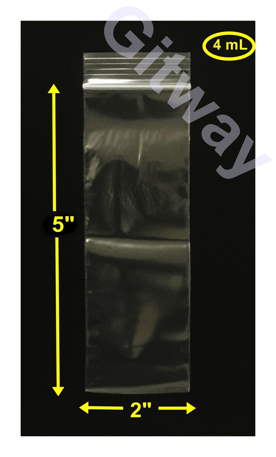 2″ x 5″ Reclosable Resealable Zip Top Lock 2×5″ Clear Plastic Poly Bags 4 MIL