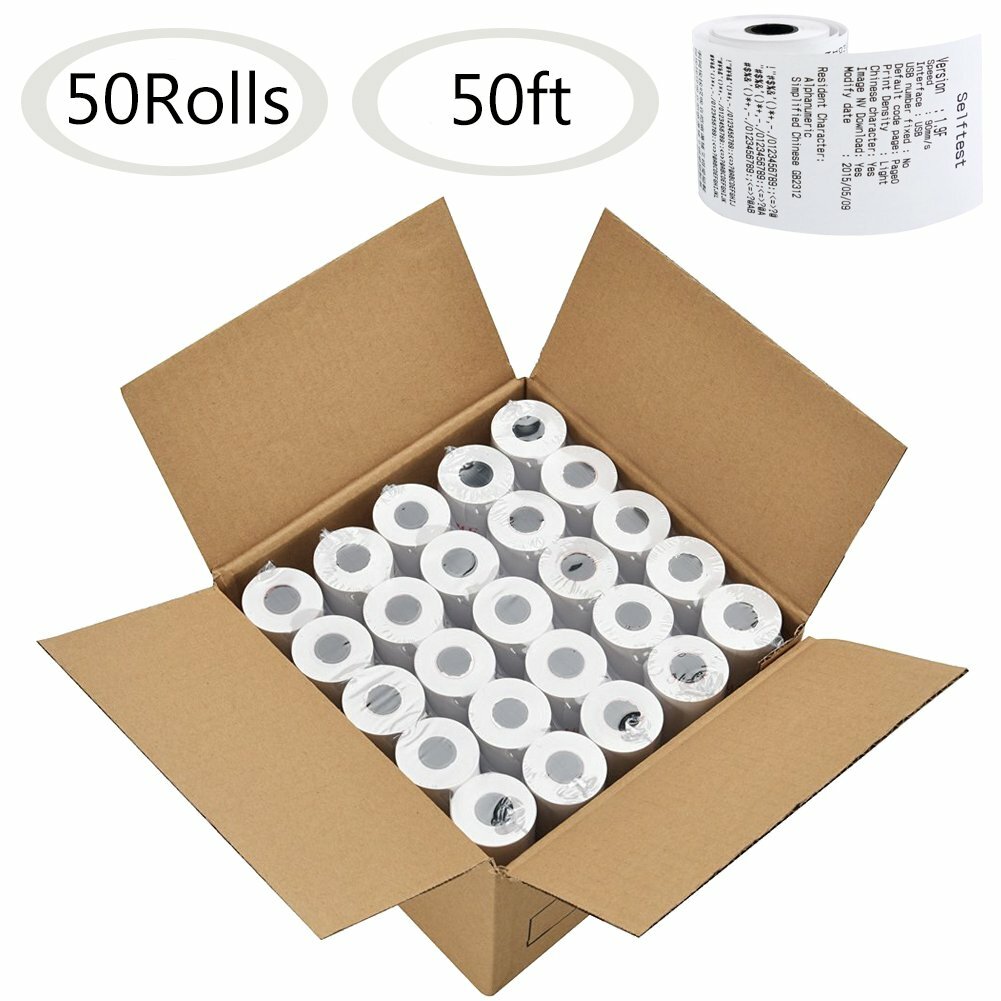 50 Rolls 2 1/4″ x 50′ Thermal Paper Cash Register POS Receipt Paper Vx520 ICT220