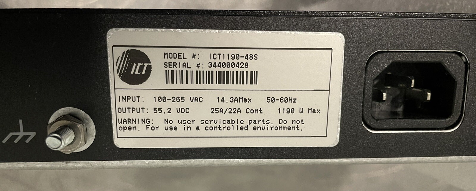 ICT ICT1190-48S Pro Series Power Supply 55.2 VDC 100-265VAC NEW! FREE SHIPPING!