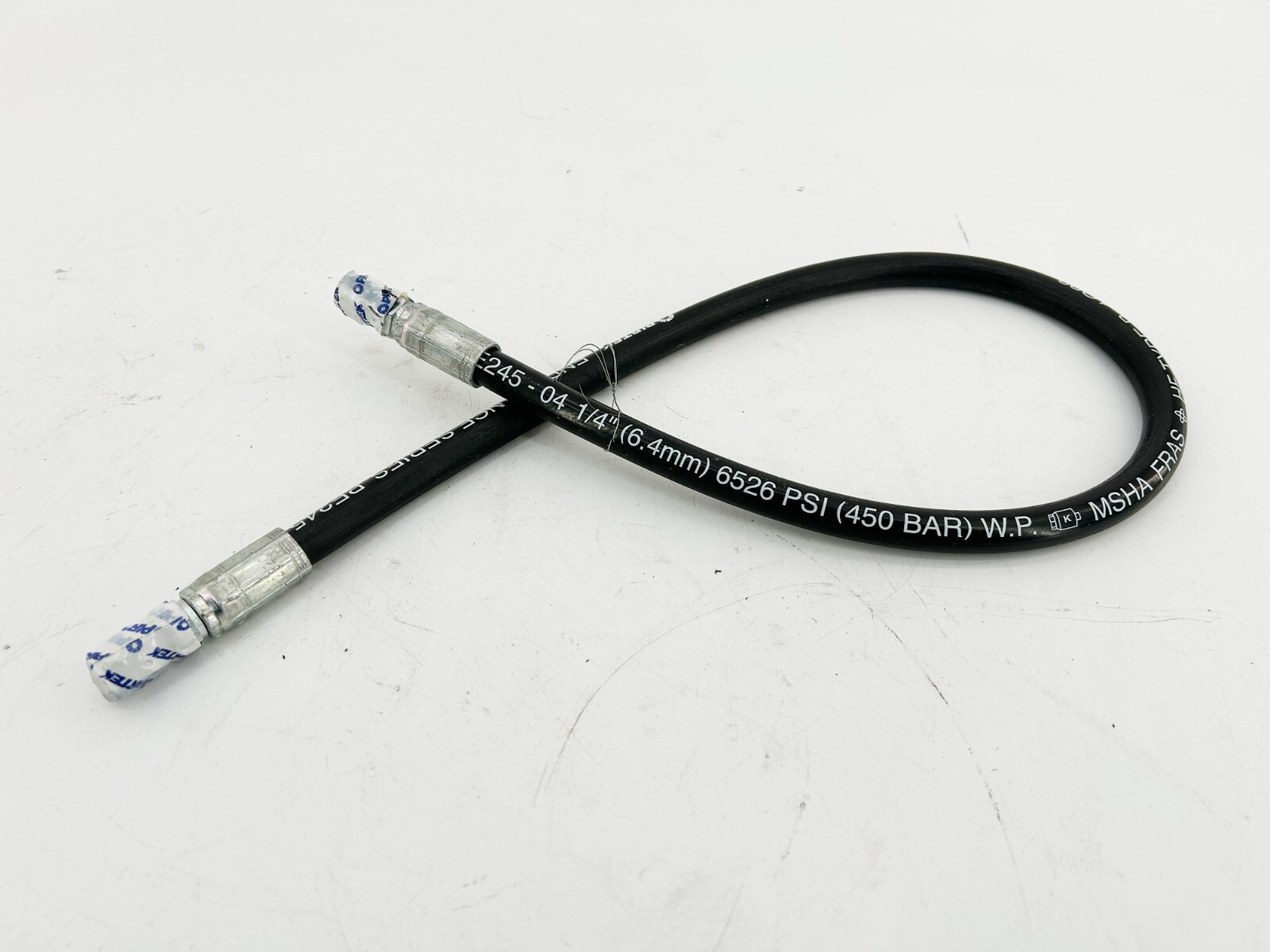 New Pirtek PE245-04 30″ Length Hose 1/4″ 6.4mm 6526 PSI 450BAR WP MSHA FRAS