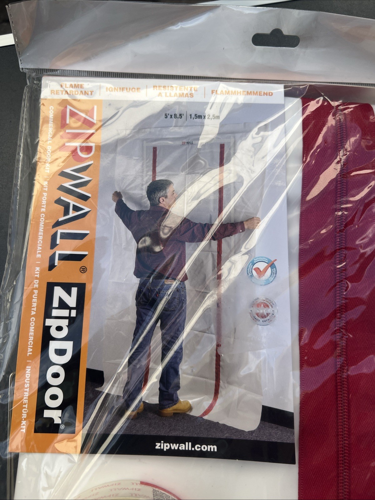 Zipwall 1850072D 5 ft. W X 8.5 ft. L X 4 mil Plastic Door Kit 1 pk