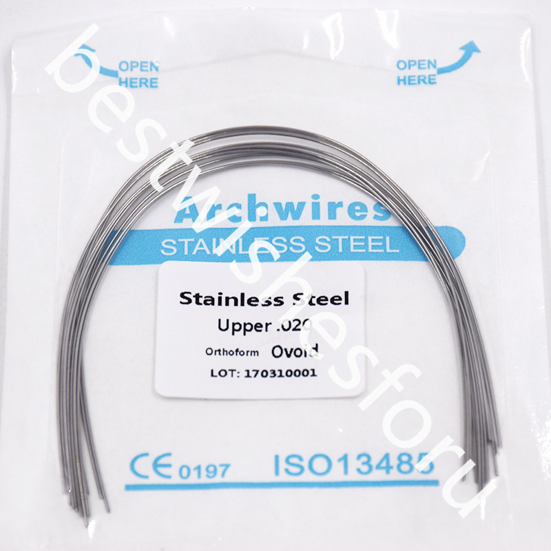 100x 10 Bag Dental Ovoid Stainless Steel Round Arch Wire 012-020 Upper Lower Opt