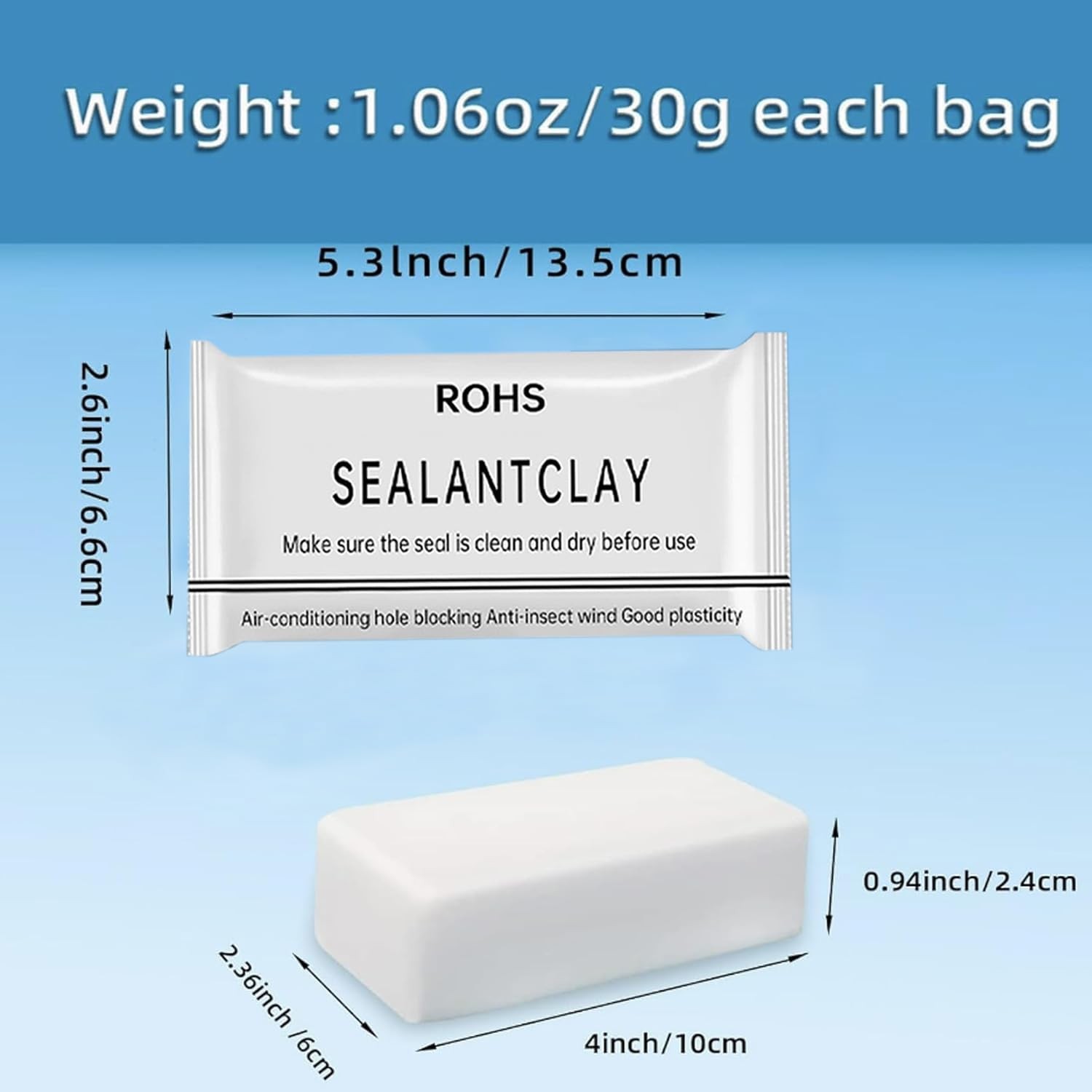 4Pack White Seal Putty Waterproof Duct Seal Repair Sealing Clay, Quick Mendin…