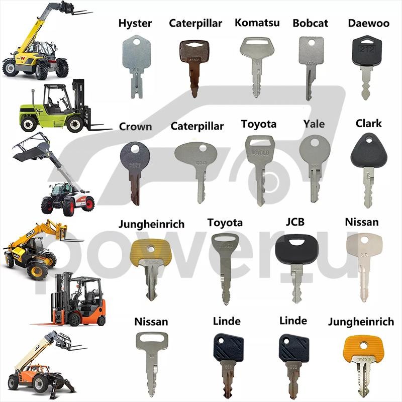 18 Forklift Ignition Key Set Toyota Hyster Doosan Yale Nissan Crown Clark Bobcat