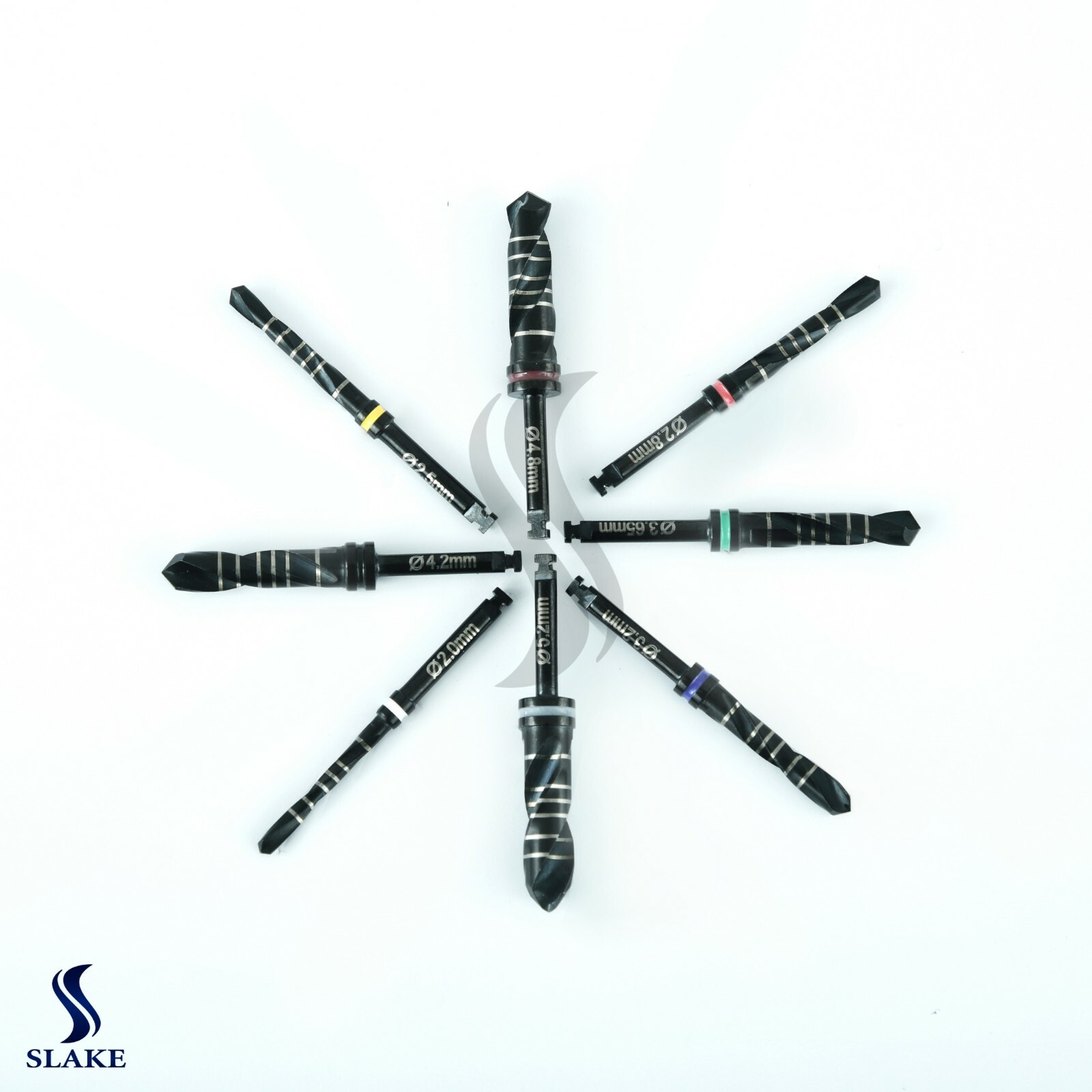 8pcs Dental Surgery Drills Black Titanium Coated Hardened longer life CE