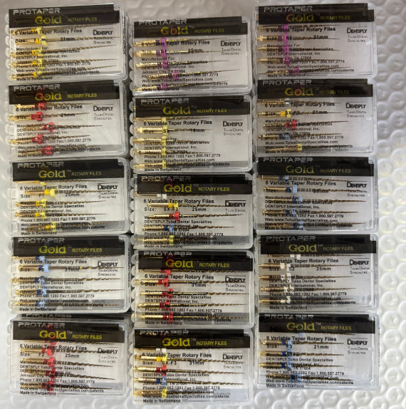Dentsply Protaper Gold Rotary Files Tulsa Assorted Endodontics 21mm/25mm/31mm
