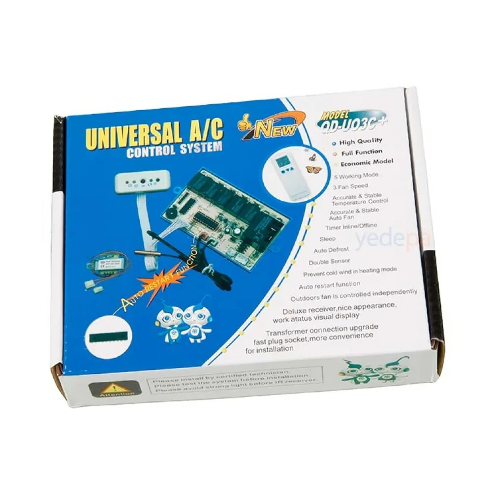 UNIVERSAL AIR CONDITIONING REMOTE CONTROL PCB BOARD KIT QD-U03C CUSTOMS INCLUDED