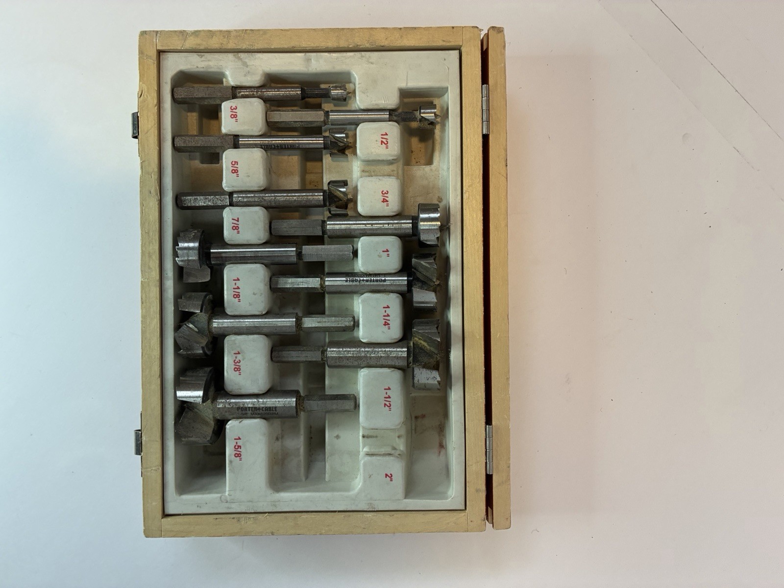 Forstner Woodworking Drill Bit Set with Case, 3/8–1-1/4 in Multiple Sizes