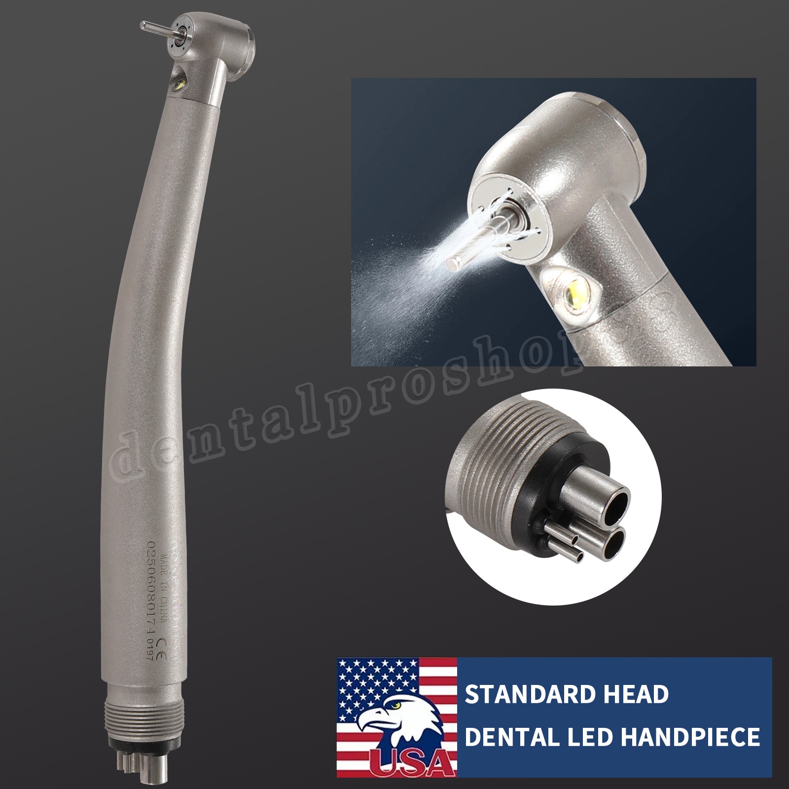 Standard Dental Fiber Optic LED E-generator high speed handpiece Turbine 4 Holes
